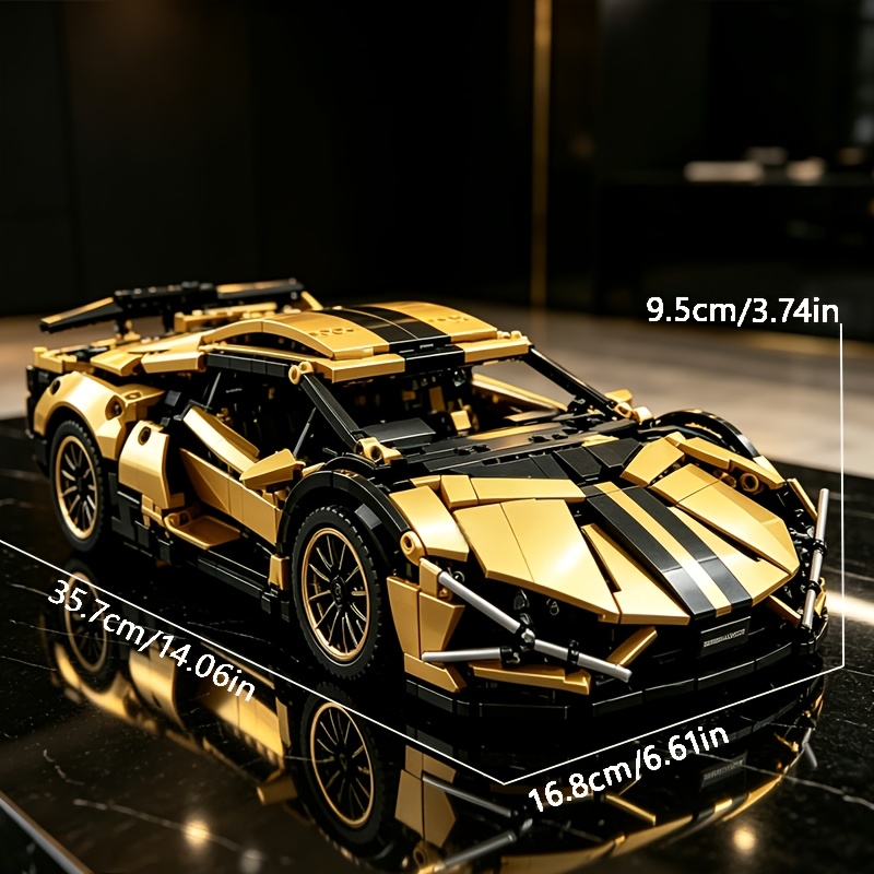 1:14 Golden Cool Supercar Race Car Building Block Toy